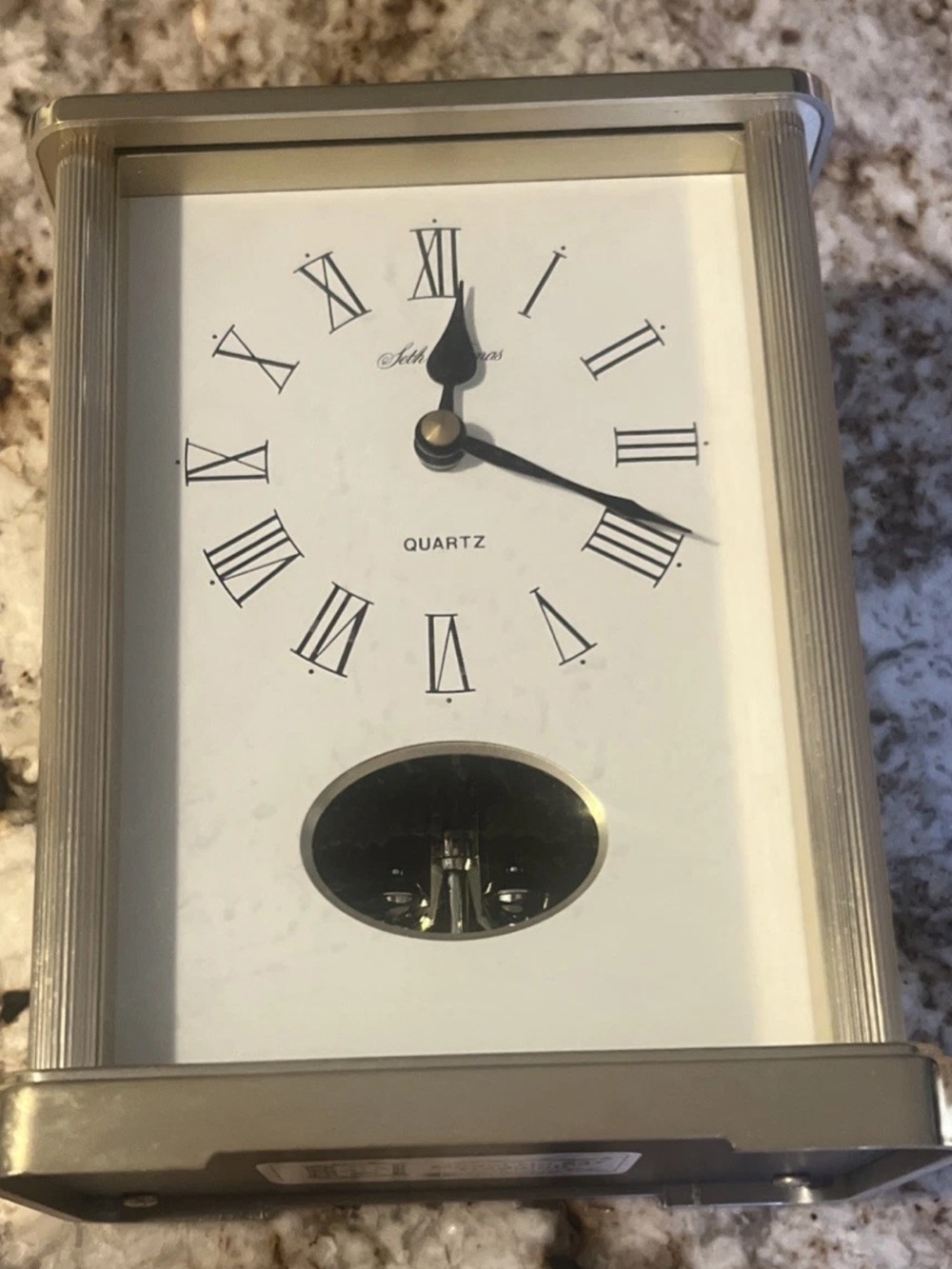 RARE VINTAGE Seth Thomas Brass Mantle Clock W/Pendulum WORKS Great #237 NICE